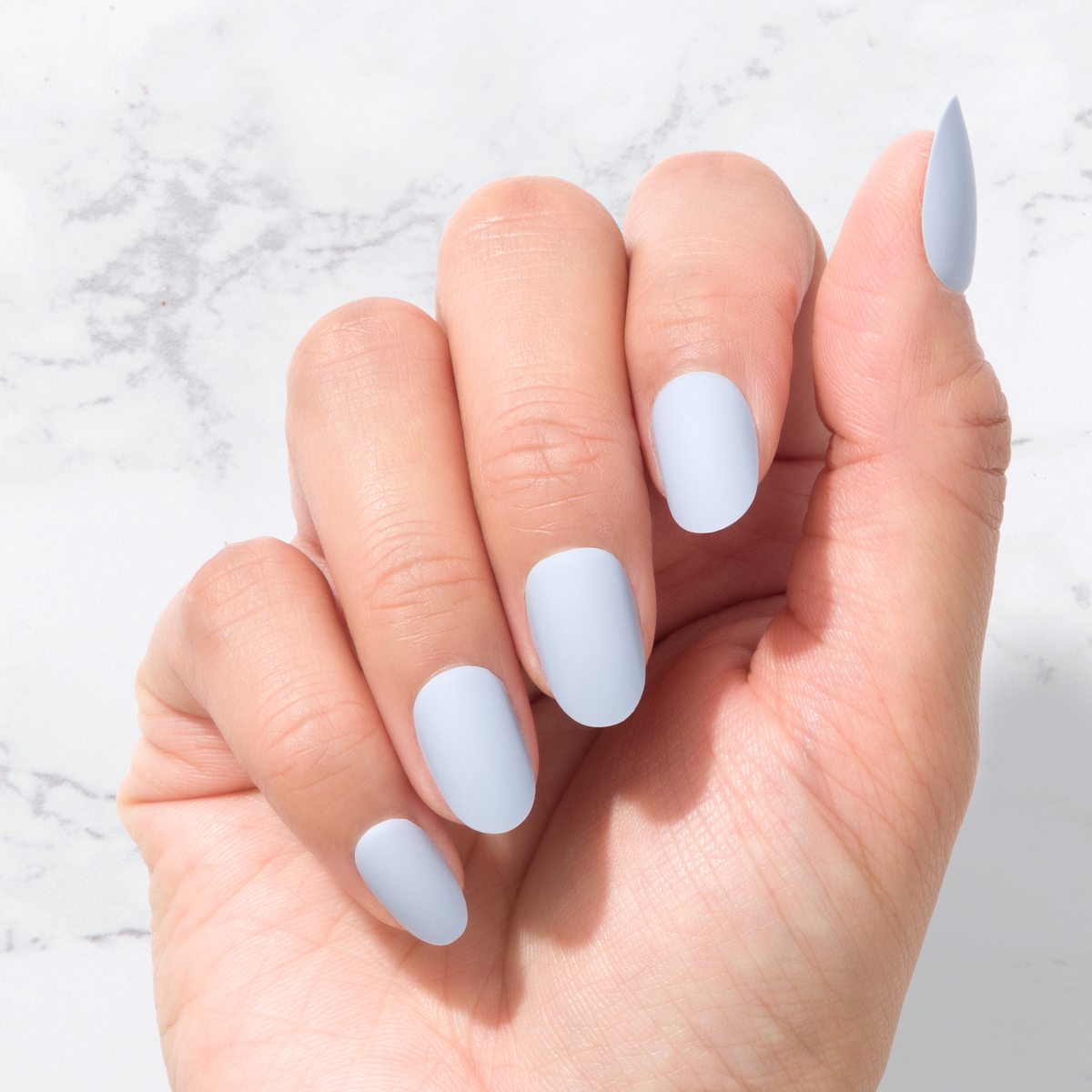 Nachhaltige Nägel – Cambridge Blue (Glasiert) – Oval
