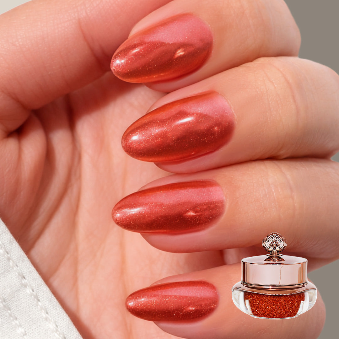 Candy Red – Metallisches Nagelpuder