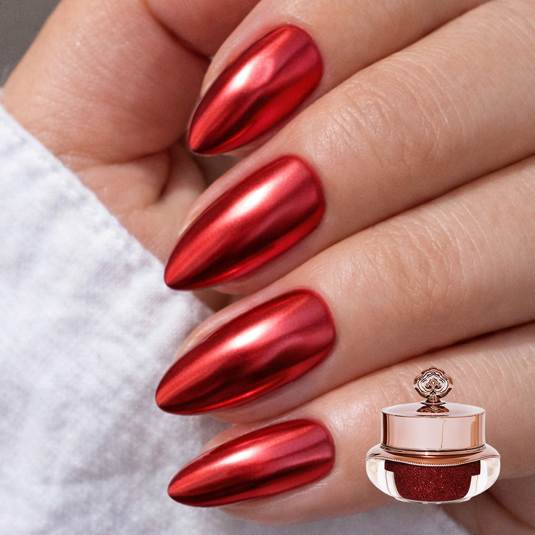 Red - Metallisch Nagelpuder