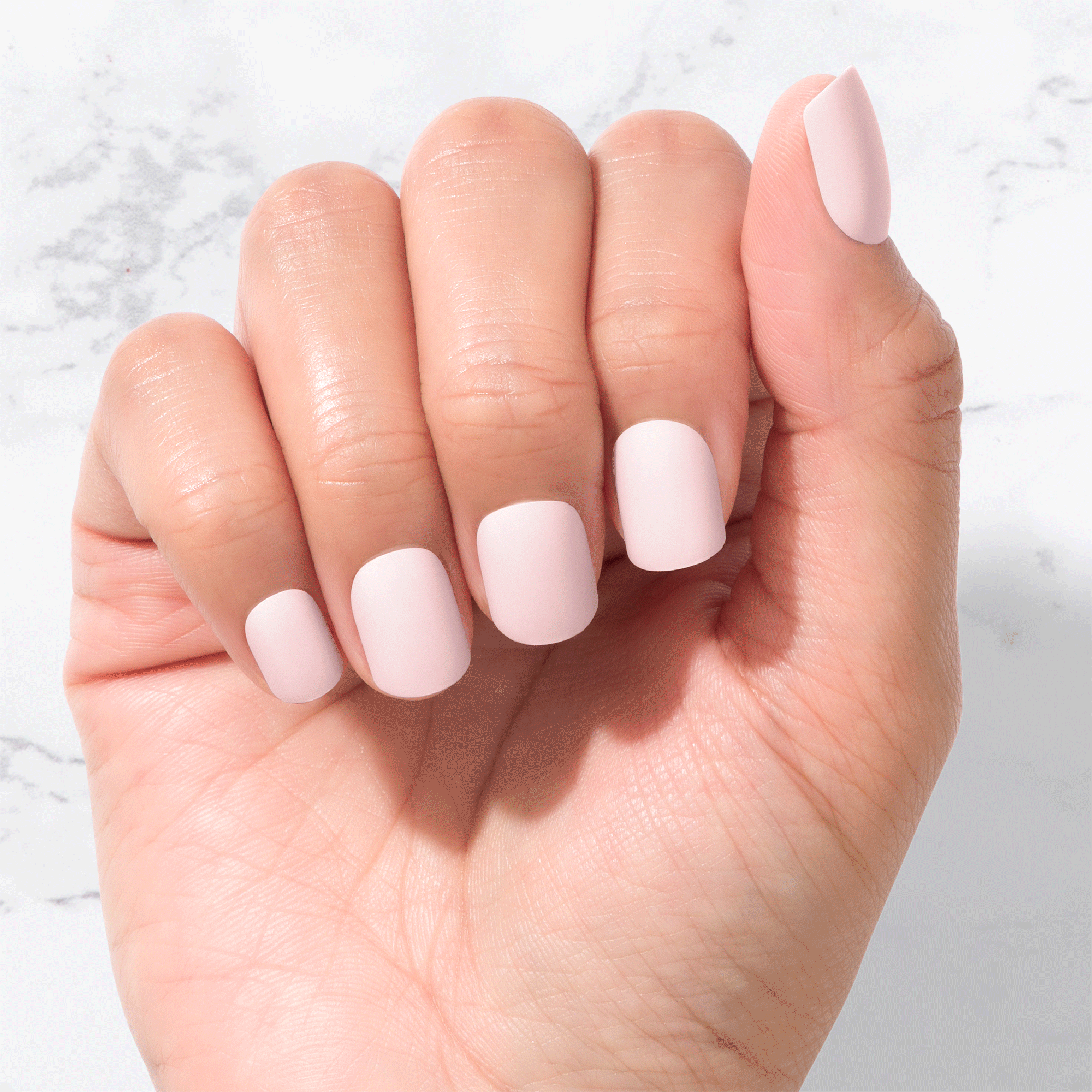 Nachhaltige Nägel – Pink Tint (Matt) – Eckig