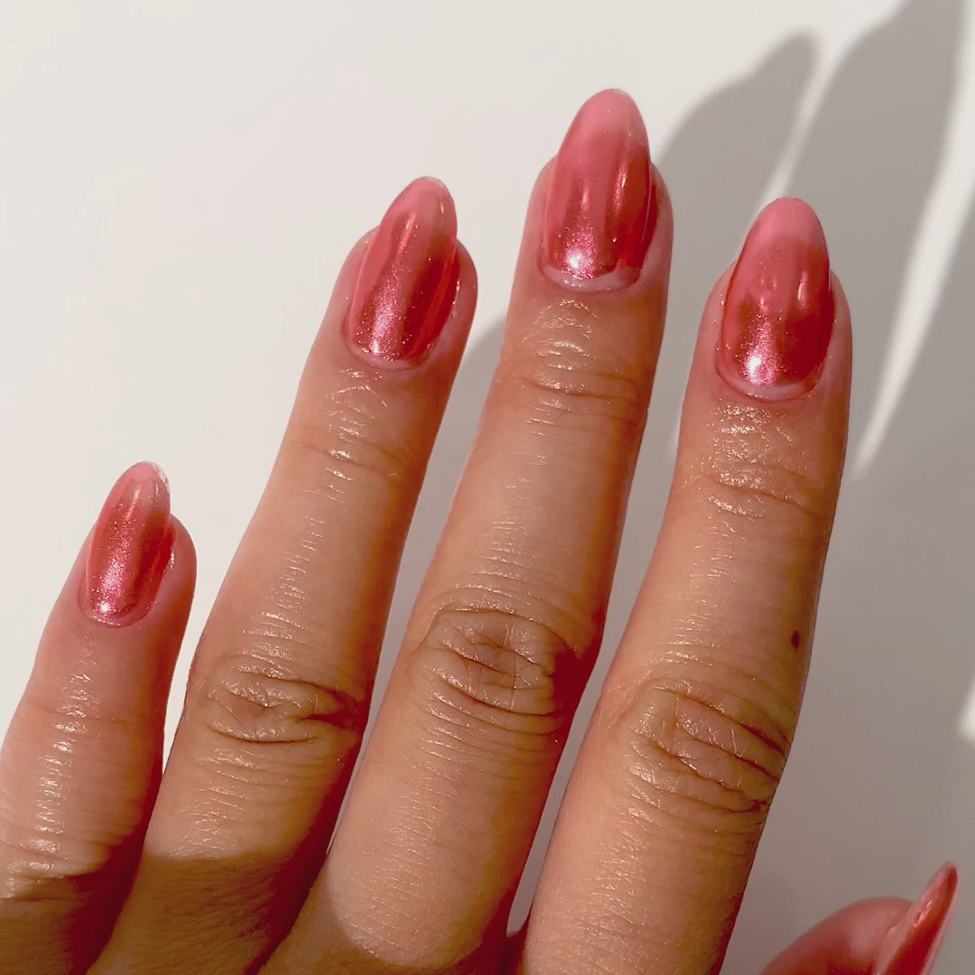 Candy Red – Metallisches Nagelpuder